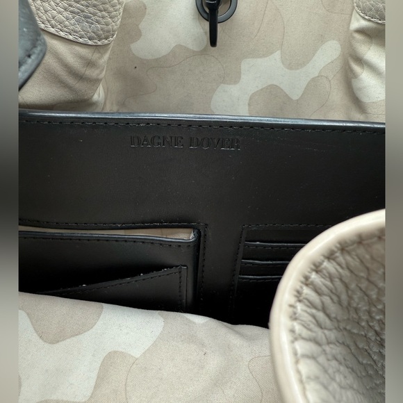 Dagne Dover Ava Bone Onyx Leather Bucket Bag W/camo
Lining - Picture 6 of 9